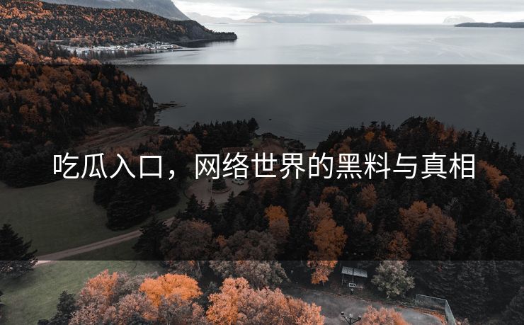 吃瓜入口，网络世界的黑料与真相